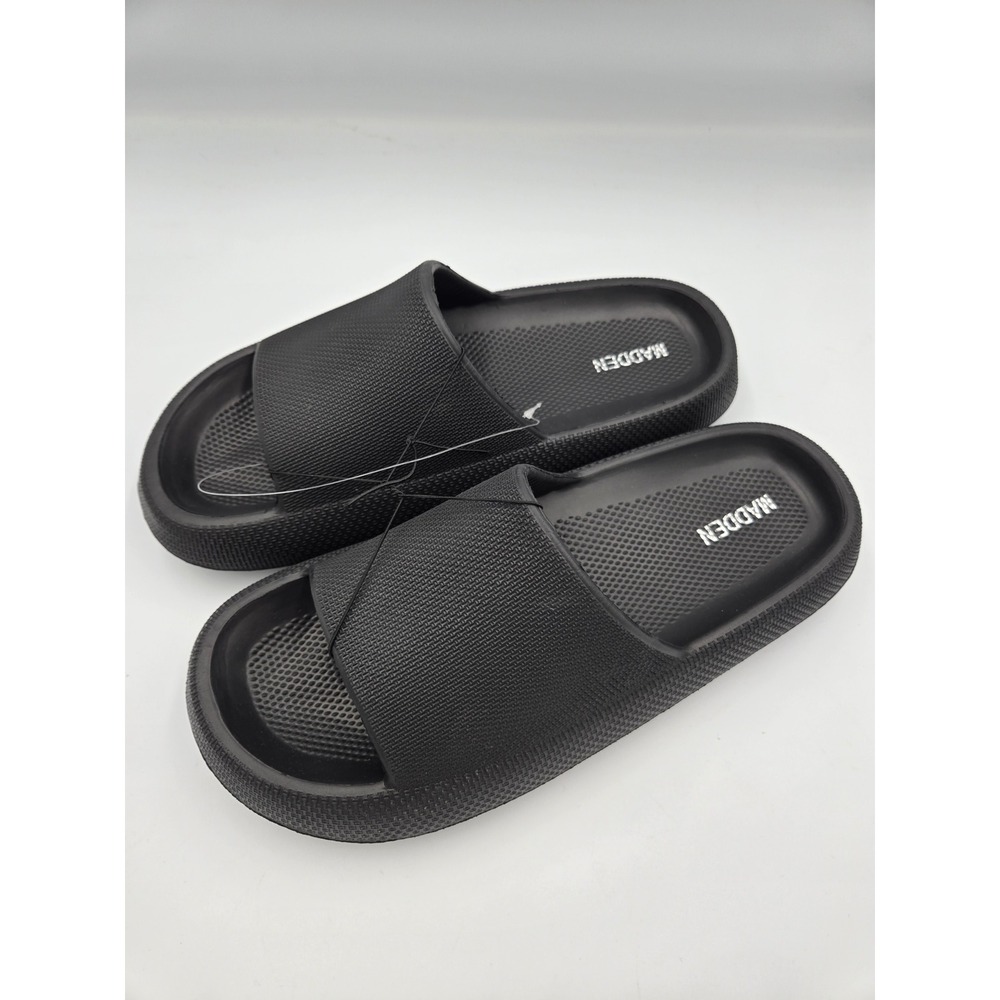 Madden Black Slides Sandals Women's Size 10 Comfort Casual Slip‎ On Shoes